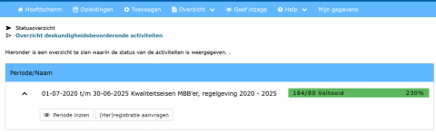 Herregistratie aanvragen mbb