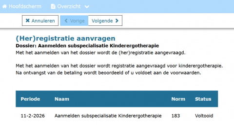 Herregistratie aanvragen