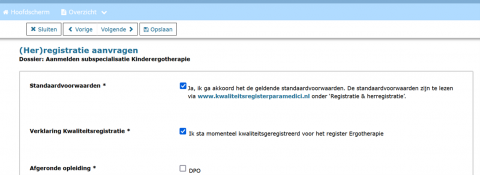 Herregistratie aanvragen 2