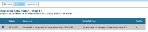 Overnemen activiteit stap 1 ergo