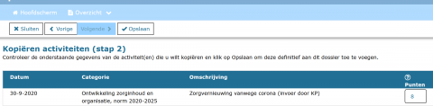 Overnemen activiteit stap 2 ergo