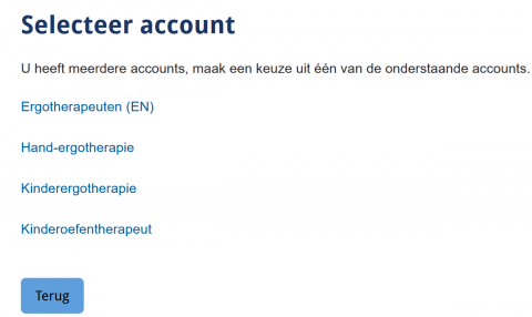Selecteer account ergo