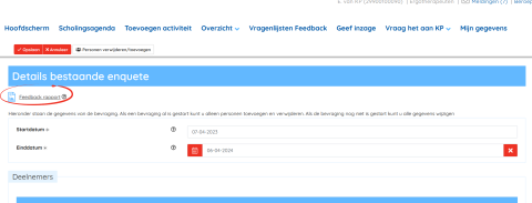 Details bestaande enquete_feedback rapport